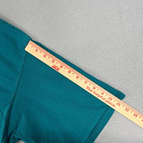 VTG Pluma Blank T Shirt Mens 2XL 1990s Heavyweight Cotton Teal Baggy Made in USA - Picture 7 of 7